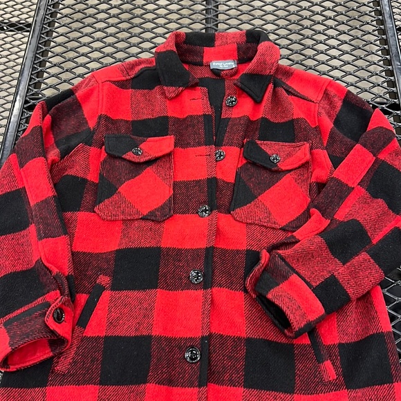 Sweet Lovely by Jen red black buffalo plaid l shacket coat Large - Picture 4 of 14